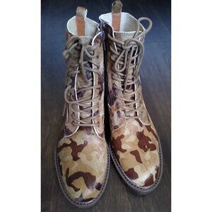 Lucky Brand Women's LK-IDARA2 Combat Boots Camo Fur Size 6.5 Boot